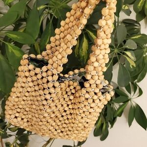 Wood tiki clutch purse
